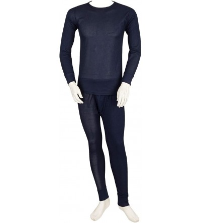 Thermal Underwear 100% Polyester Thermal Underwear for Men TS200 - Navy - C218ZSYA7OL $16.20