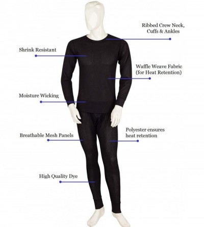 Thermal Underwear 100% Polyester Thermal Underwear for Men TS200 - Navy - C218ZSYA7OL $16.20