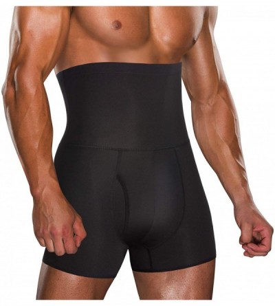 Shapewear Men Tummy Control Shorts High Waist Slimming Underwear Body Shaper Seamless Belly Girdle Boxer Briefs - Black With ...