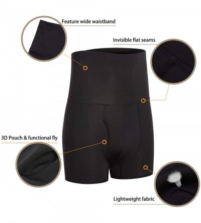 Shapewear Men Tummy Control Shorts High Waist Slimming Underwear Body Shaper Seamless Belly Girdle Boxer Briefs - Black With ...