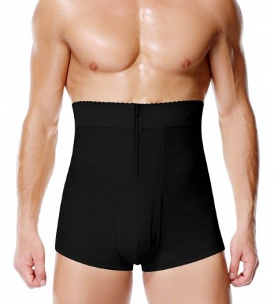Shapewear Men High Waist Tummy Control Shorts Slimming Body Shaper Underwear Stretch Shapewear Briefs - Black 1 - CP18AI0COA9...