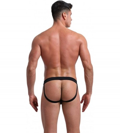 G-Strings & Thongs Men's Performance Jockstrap Butt-Flaunting Thongs Underwear Low Rise - Black-03 - C2194K4HA7I $12.49
