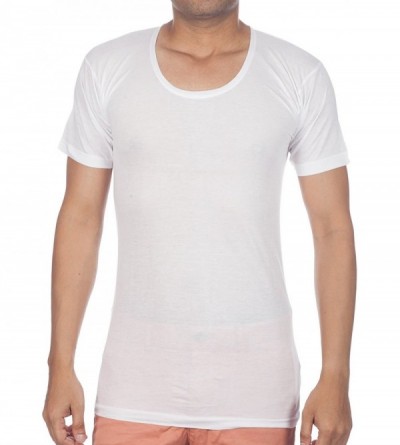 Undershirts Mihi with Sleeves Men's Cotton Vest (Pack of 3) - CR121QRGEBL $30.27