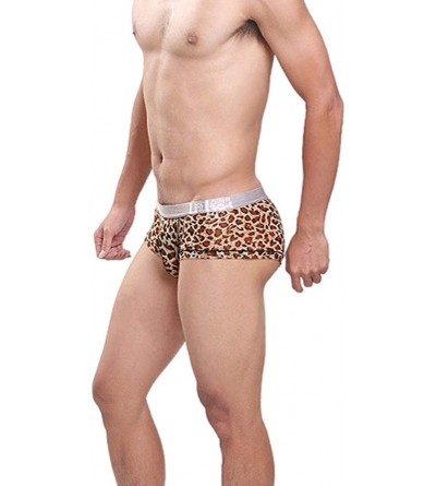 Boxer Briefs Men's Underwear Sexy Stretch Spandex Boxer Brief - Yellowleopard-3 Pack - CW18X6N75YT $24.05