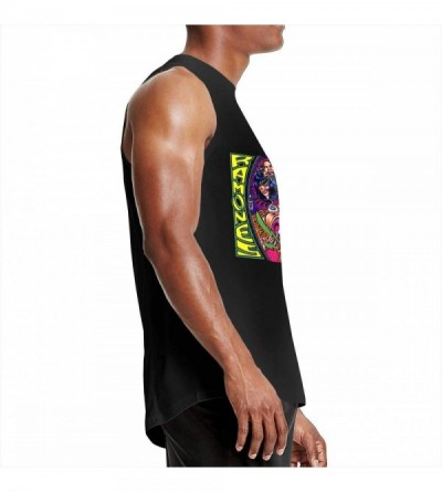 Undershirts Men's Black Summer Round Neck Sleeveless T-Shirt-Ramones Cotton Tank Tops for Gym - Ramones - CY190XC73LA $27.44