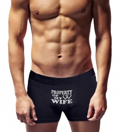 Boxers Cool Boxer Briefs | Property of My Wife | Innovative Gift. Birthday Present. Novelty Item. - Black - CU183IM9K7E $23.28