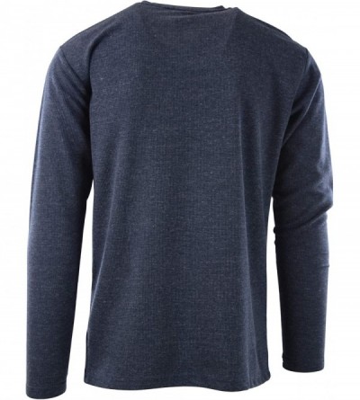 Thermal Underwear Mens Long Sleeve Thermal Waffle Pattern Crew Neck Shirts (Many Colors) - 160-denim Blue - C6192QC56Y6 $20.48