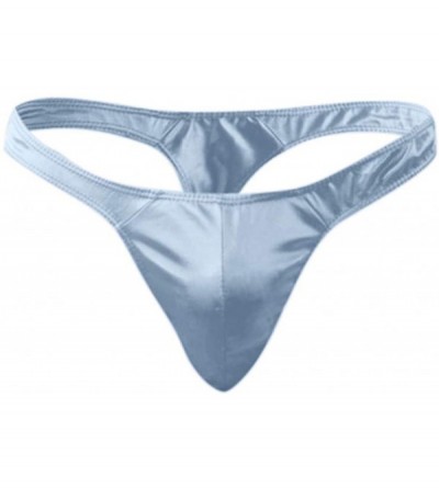 G-Strings & Thongs Sexy Underwear Mens Thong Briefs Comfortable Underwear Panties Sexy Satin - Blue - CA18ZENOHT0 $20.55