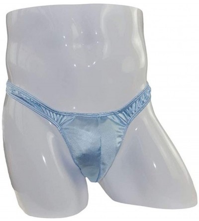 G-Strings & Thongs Sexy Underwear Mens Thong Briefs Comfortable Underwear Panties Sexy Satin - Blue - CA18ZENOHT0 $10.28