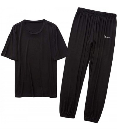 Sleep Sets Men's Long-Pants 2-Piece Modal Lounger Nightwear Thin Summer Sleepwear - 5 - CB19CZQ6ZK3 $58.22