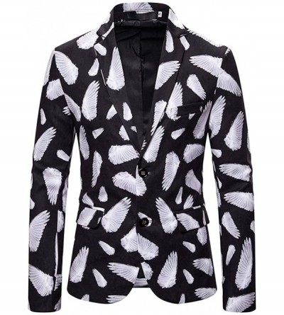 Trunks Men's Floral Party Dress Suit Luxury Embroidered Wedding Blazer Dinner Tuxedo Jacket - White - C5192T4KMD5 $80.63