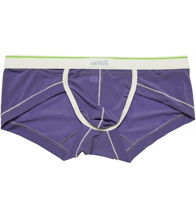 Briefs Mens Ice Silk Breathable Triangle Underpants Brief Panties - Purple - CQ12EX2RIH5 $9.48