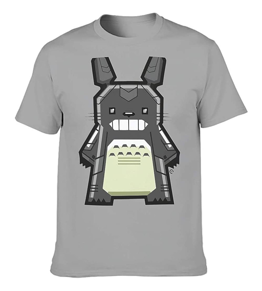 Undershirts Cartoon Cat Cotton T Shirt Men Heat Dissipation Everyday Top Shirt Moives - Gray - C919DW40QLM $22.05