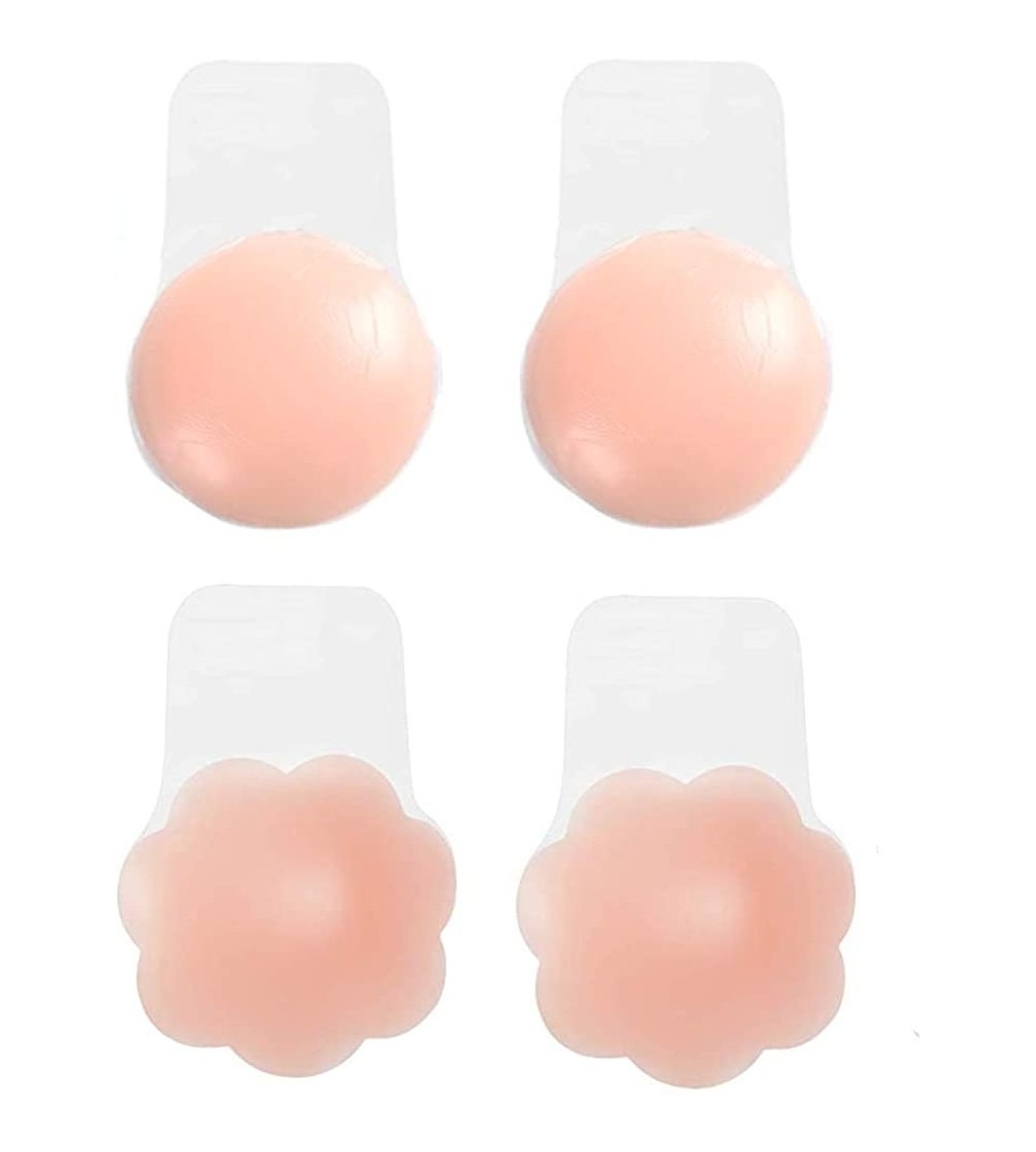 Accessories Nipple Covers - 2 Pairs Reusable Silicone Breast Lift Nipple Covers Pasties Adhesive Bra for Women Flesh Free siz...