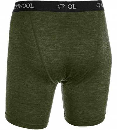 Boxer Briefs Mens Boxer Briefs Merino Wool Underwear Base Layer for Men - 1 Pack - Army Green - CE18H4IYOM0 $19.46