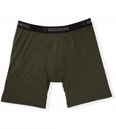 Boxer Briefs Mens Boxer Briefs Merino Wool Underwear Base Layer for Men - 1 Pack - Army Green - CE18H4IYOM0 $19.46