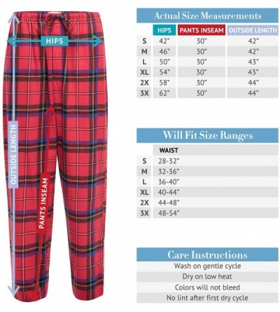Sleep Bottoms Men's Lightweight Flannel Pajama Pants- Long Cotton Pj Bottoms - Green White Red Even Plaid - CW12N0CKY2D $20.19