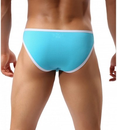 Briefs Mens Micro Mesh Briefs Soft Breathable Bulge Pouch Underwear - Blue - C6186X7ODY3 $9.22