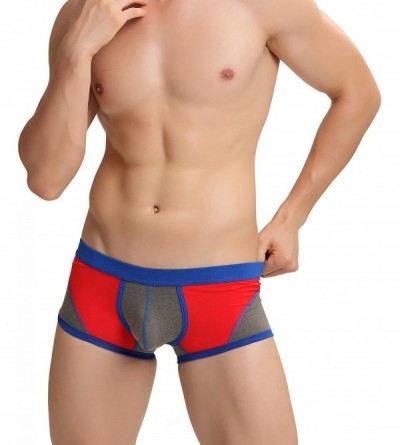 Boxer Briefs Men's Cotton Sexy Boxer Briefs Male Mixed-Colored Boxer Underwear - Grey - C818E5E047E $9.64