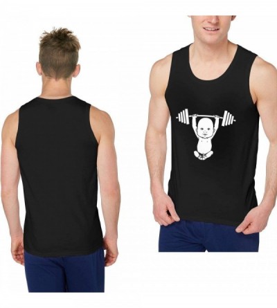 Undershirts Cute Baby Lifter Men Vest Workout Tank Tops Sleeveless Shirt Undershirt - Black - CB19C99XZ3Y $20.02