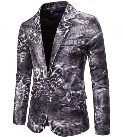 Thermal Underwear Mens Tuxedo Suit Fashion Jacket Blazer Weddings Prom Party Dinner Slim Fit Dress Suit - Gray - CG18A74MWW8 ...