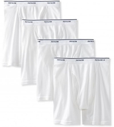 Boxer Briefs Men's Stripe/Solid Assorted Boxer Briefs(Pack of 4) - White - CH11ODD4X8H $62.62