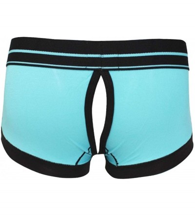 Boxer Briefs Mens Buckled Pouch Boxer Briefs Underwear Trunks Underpants Shorts - Sky Blue - CL18D08MO4M $19.02