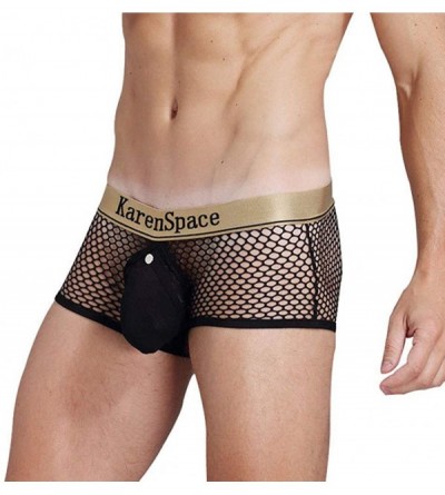 Briefs Mens Mesh Underwear See Through- Men's See-Through Sexy Underpants Breathable Temptation Panties - Black - CM19DD4C25K...