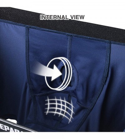 Boxer Briefs Men's 3 Pack Quick Dry Boxer Briefs Breathable 2 Pouches Underwear - Black/Navy Blue/Dark Gray - CU18Y76IU94 $29.89
