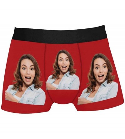Briefs Custom Funny Face Boxers Briefs for Men Boyfriend- Customized Underwear with Picture Grigfriend Wife Photo All Gray St...