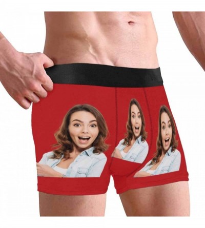 Briefs Custom Funny Face Boxers Briefs for Men Boyfriend- Customized Underwear with Picture Grigfriend Wife Photo All Gray St...
