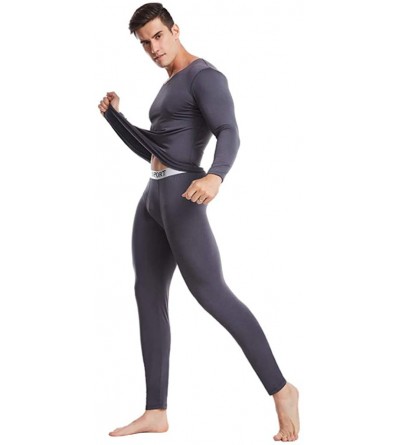 Thermal Underwear Seamless Elastic Thermal Inner Wear Thermal Underwear (Top & Bottom) for Man - Dark Gray_1 - CD192ZXXUT2 $3...