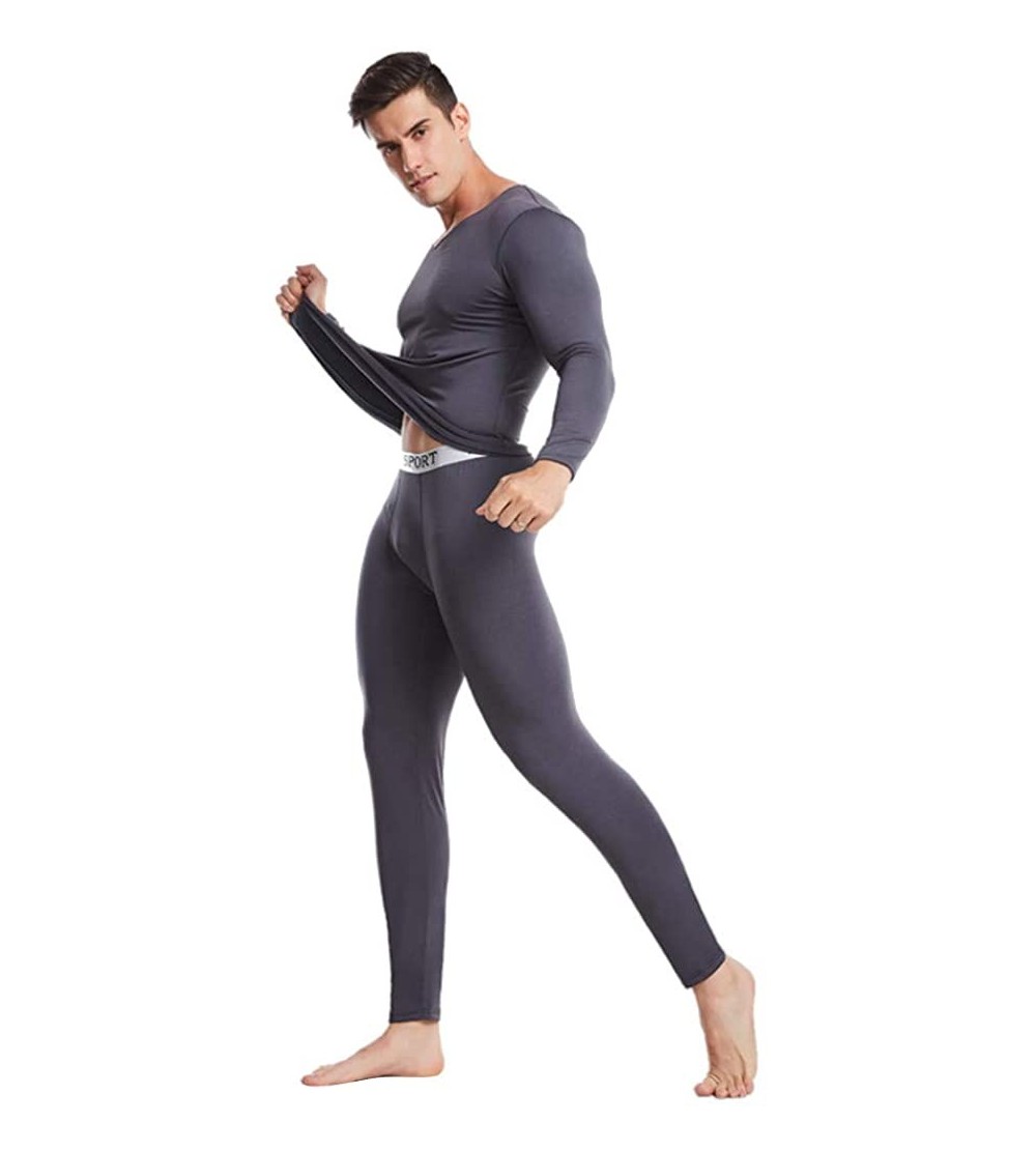 Thermal Underwear Seamless Elastic Thermal Inner Wear Thermal Underwear (Top & Bottom) for Man - Dark Gray_1 - CD192ZXXUT2 $2...