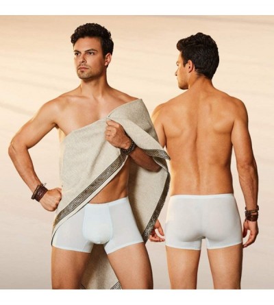 Boxer Briefs Men's Ultra Thin Traceless Underwear Ice Silk Boxer Brief - 1green1blue1gray1coffee1black(5pack) - CE18UL02NTI $...