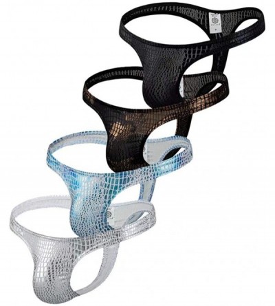 G-Strings & Thongs Men's Transparent Thong Underwear Comfty Lace Pouch Underwear - 4pack3 - C219DLCZ7S8 $21.35