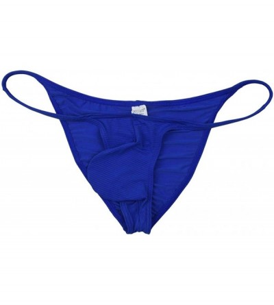 G-Strings & Thongs Men Pouch Thong String T-Back Spandex Underwear Mini Bikini Jockstrap Tanga - Blue - CC18LDZ2QUT $9.19