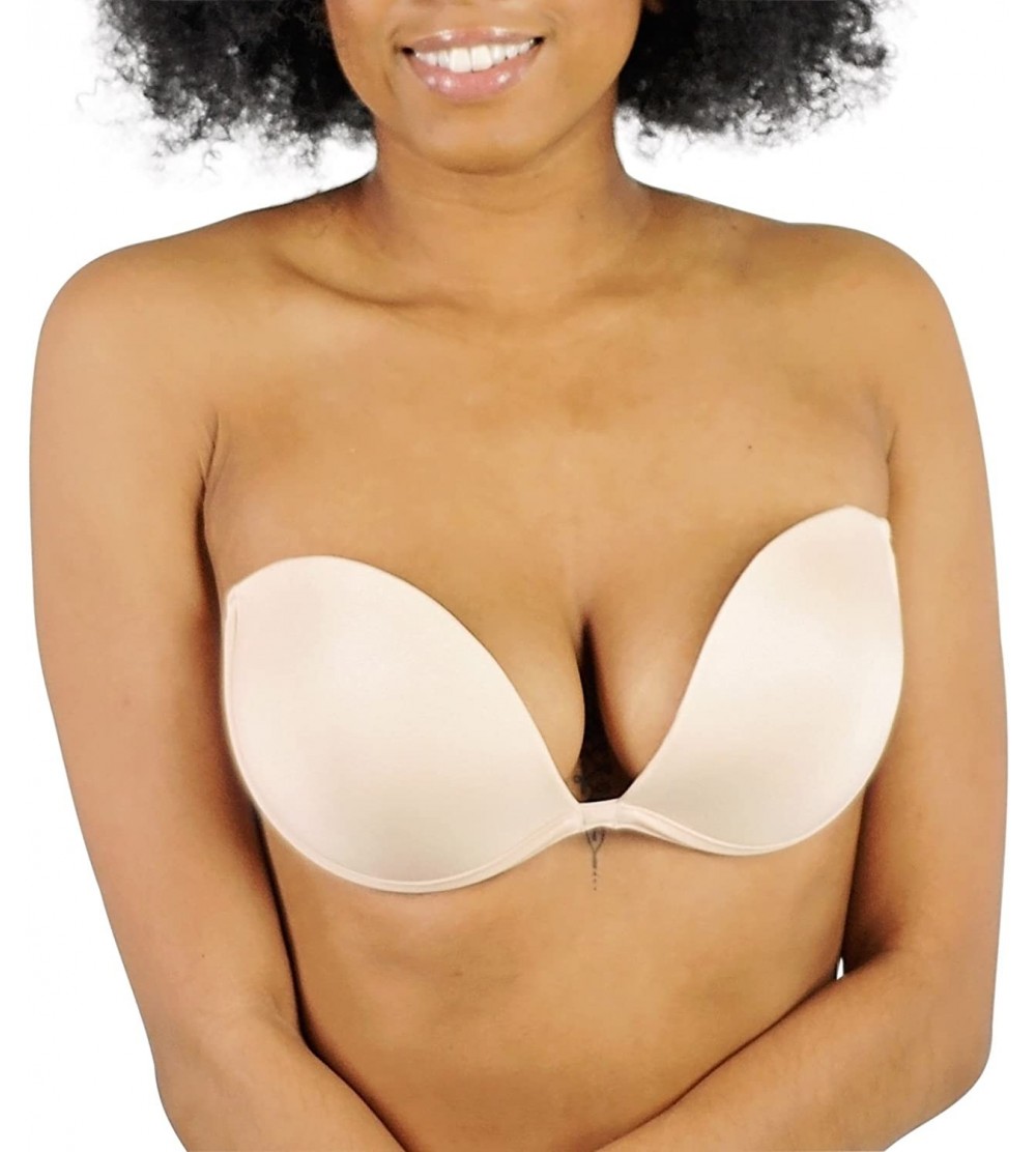 Bras Backless Pushup Bra Lined Cups for DD DDD Busty Babes - Nude - C012JHL5JNH $9.95