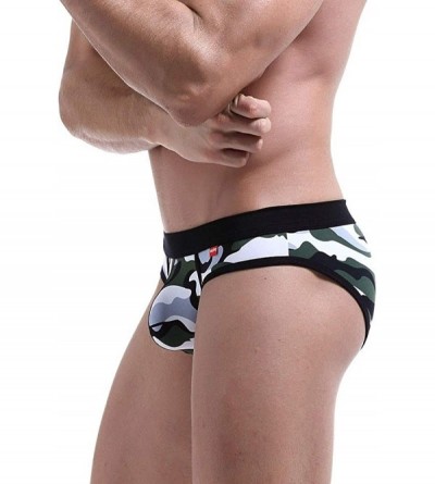 Boxer Briefs Sexy Underpants Mens U Convex Pocket Camouflage Sports Breathable Plain Pants - White2 - CI18KQIT2XG $22.31