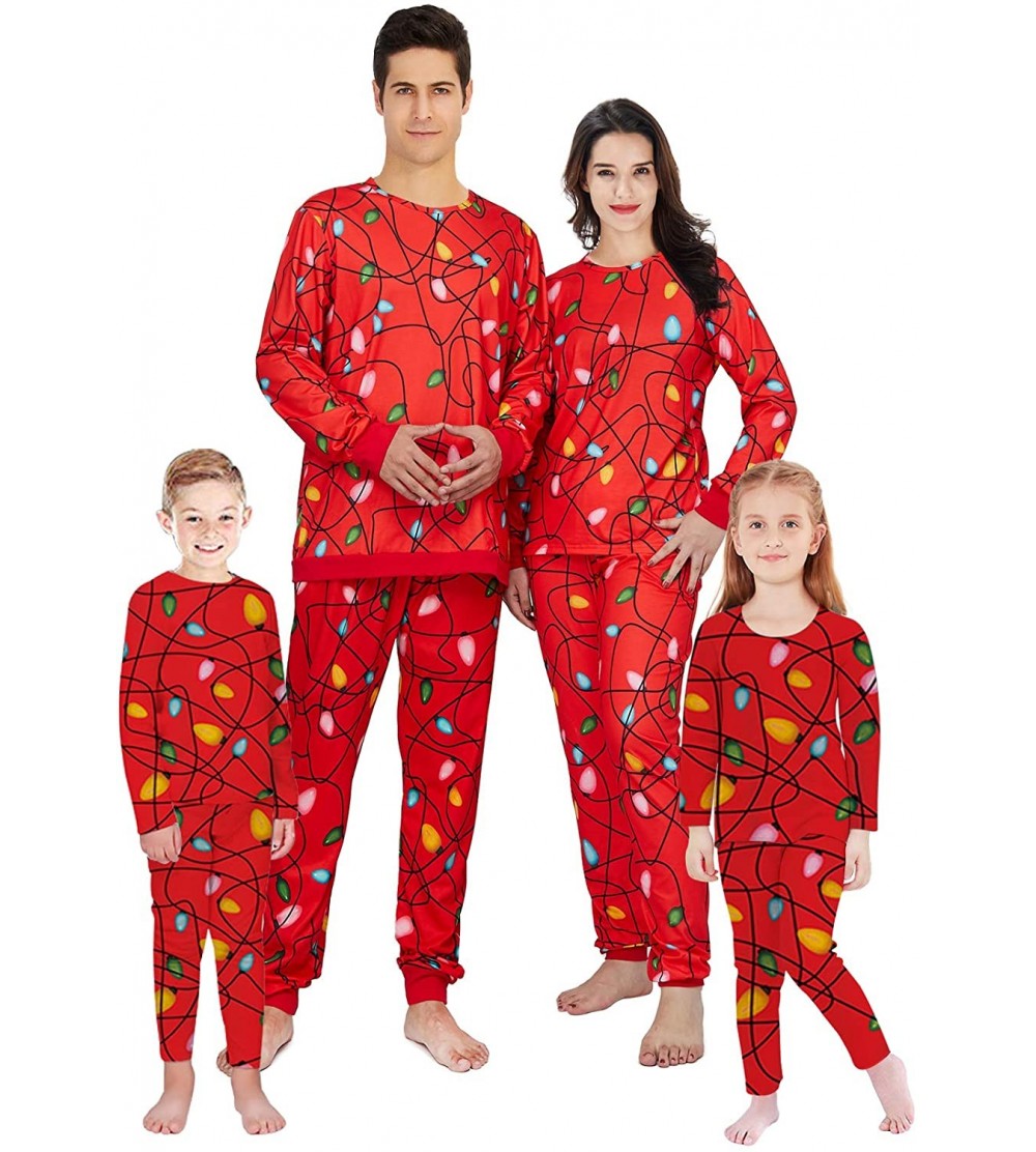 Sleep Sets Family Matching Christmas Pajamas Set Top and Long Pants Sleepwear Homewear PJ Sets - Santa's Light - C51922OCESN ...