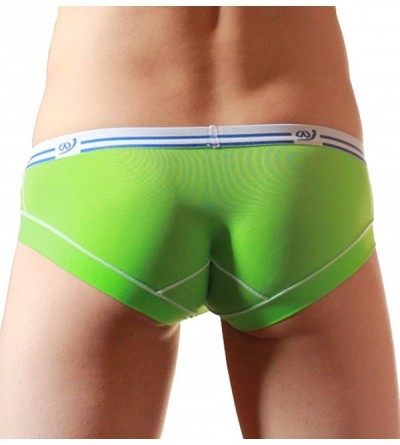 Briefs Mens Ice Silk Breathable Triangle Underpants Brief Panties - Green - CN11VYMEA8R $10.76