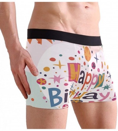 Boxer Briefs Men's Sexy Boxer Briefs Lake Print Stretch Bulge Pouch Underpants Underwear - Happy Birthday - CH18MCQ87GO $22.57