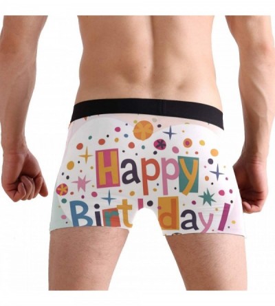 Boxer Briefs Men's Sexy Boxer Briefs Lake Print Stretch Bulge Pouch Underpants Underwear - Happy Birthday - CH18MCQ87GO $22.57