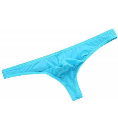 G-Strings & Thongs Boxers Briefs Mens Pouch G String Sexy Low Rise Thong Underwear Underpants - Light Blue - CM18WYLAECH $8.07