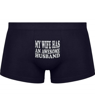 Boxers Cool Boxer Briefs | My Wife has an Awesome Husband | Innovative Gift. Birthday Present. Novelty Item. - Black - CY182S...
