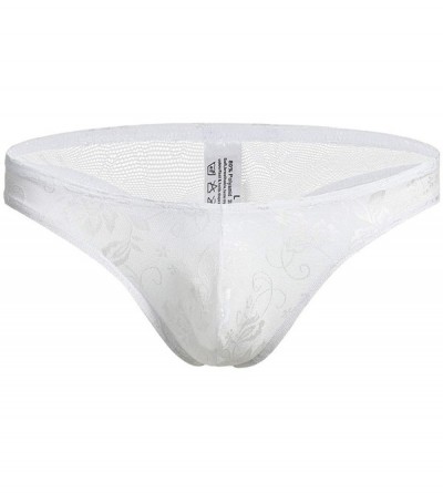 G-Strings & Thongs Sexy Men Lace See-Through Thongs G-Strings Tanga Pouch Transparent Underpant T-Back Panties Lingerie - D B...