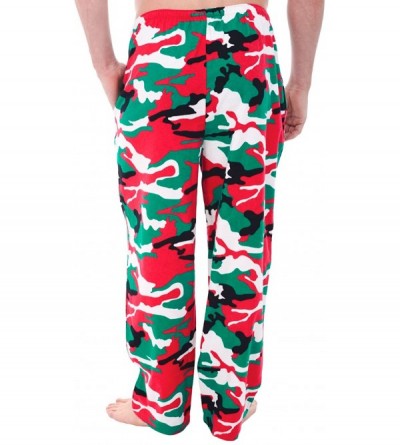 Sleep Bottoms Men's Lightweight Flannel Pajama Pants- Long Cotton Pj Bottoms - Christmas Camouflageuflage - CB18TUL7WNM $18.84