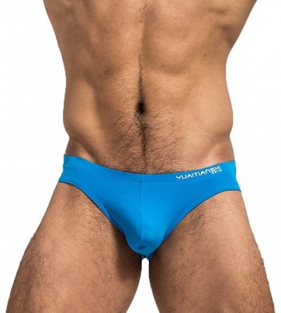 Briefs Silky Soft Shorts Men Bikini Underwear Wide Belt Toning Briefs - Yellow \ Blue\ Red - C917Z6Y6A0Q $21.89