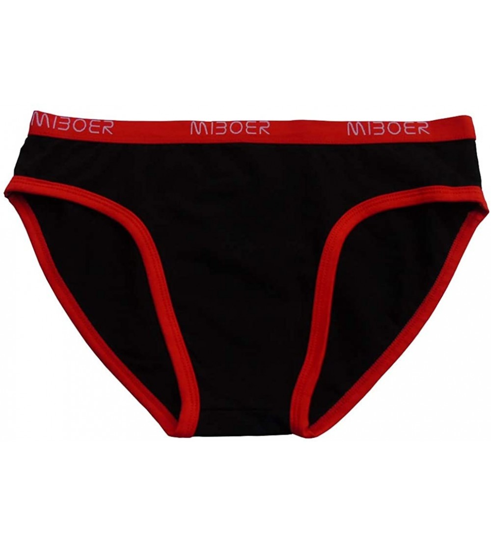 Briefs Men's Panties Sweat-Wicking Breathable Cotton Briefs - Black - CU18RQ23KKH $12.02