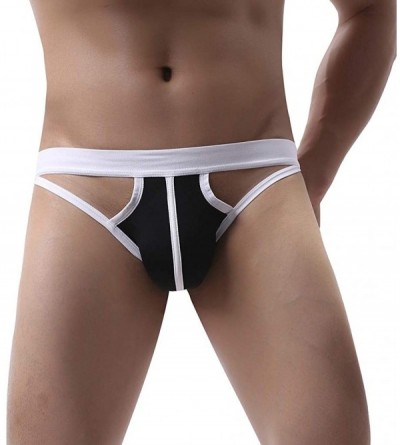 Briefs Men's Underwear- Hollow Out Men Underwear Boxers Bulge Pouch Men Shorts Hot - D-black - CG192M82QGK $13.20