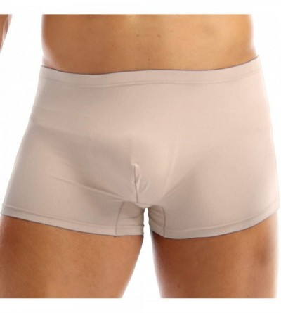Boxer Briefs Men's Briefs Ice Silk Underwear Sports Seamless Breathable Boxer Briefs - Nude - CJ18LMT6YWG $13.44